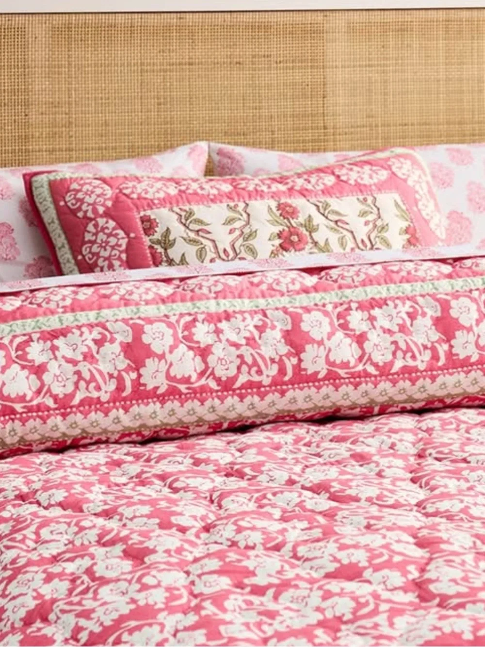 Pottery Barn Roller Rabbit Pink Standard Pillow Sham 1 Reversible